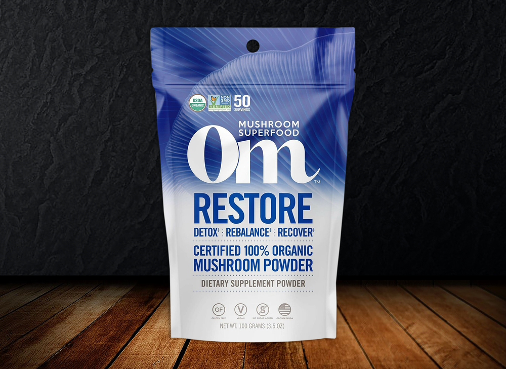 Om - Restore Blend Organic Mushroom Powder Detox. Recover. Energy.‡
