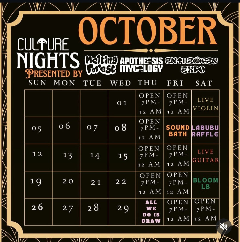 Culture Nights October Schedule