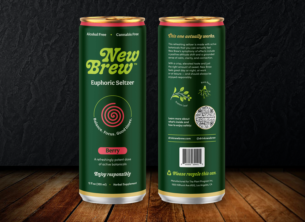 New Brew Berry Euphoric Botanical Seltzer - (1 12oz Can)