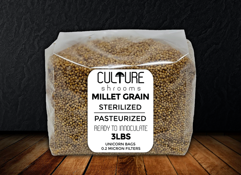 3 lb Sterilized Millet Grain Mushroom Spawn Bags in Unicorn Bags