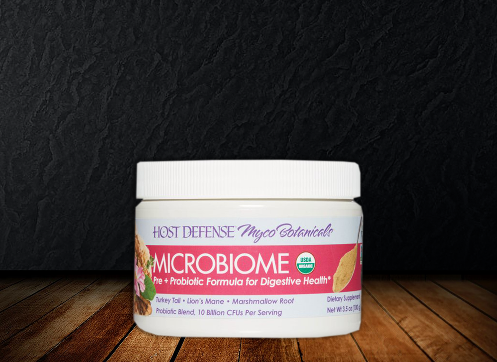 Host Defense - MycoBotanicals Microbiome Powder - Digestive Support with Probiotics and Superfood Mushroom Mycelium (3.5oz)