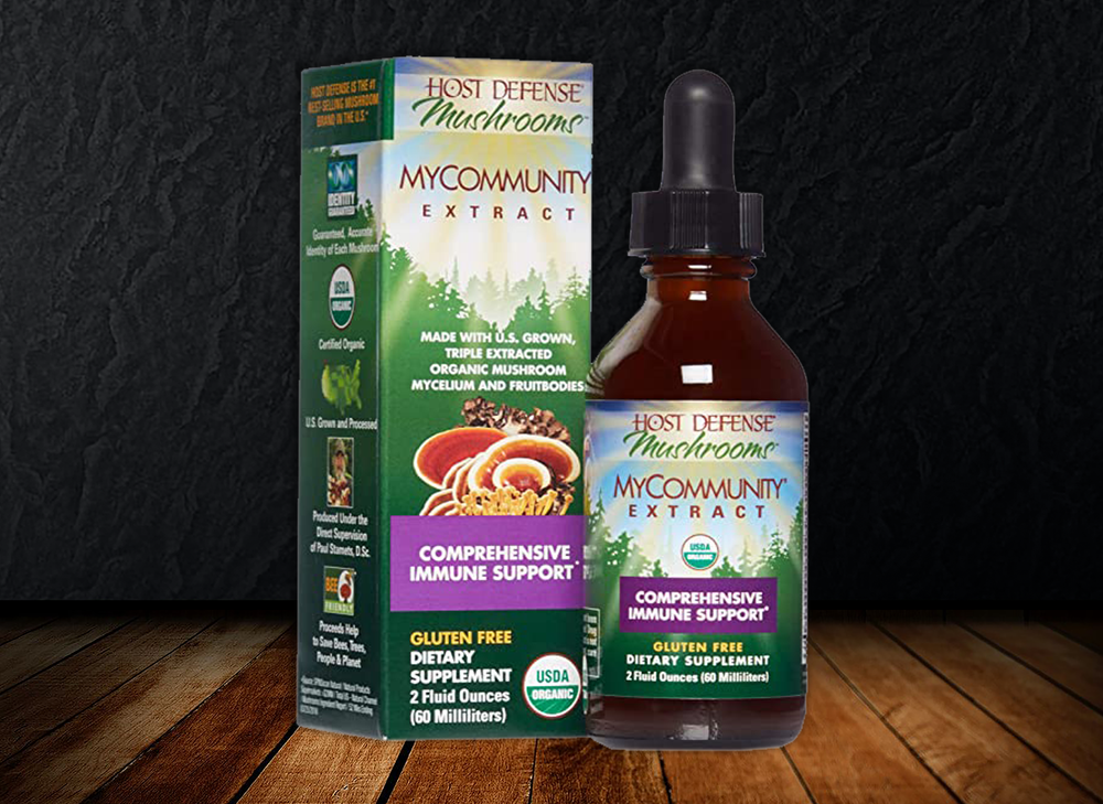 Host Defense - MyCommunity Extract - Advanced Immune Support, Mushroom Supplement with Lion’s Mane, Reishi, Vegan, Organic, 1 or 2 oz