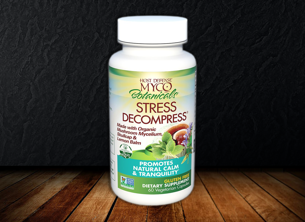 Host Defense - MycoBotanicals Stress Decompress - Mushroom and Herb Support for Calm and Relaxation (60 Count)