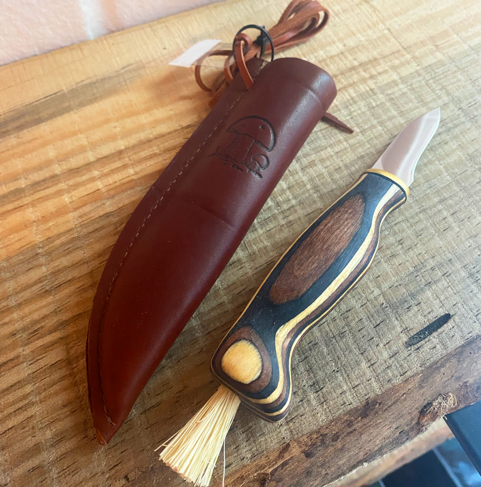 Mushroom Foraging Knife with cleaning brush