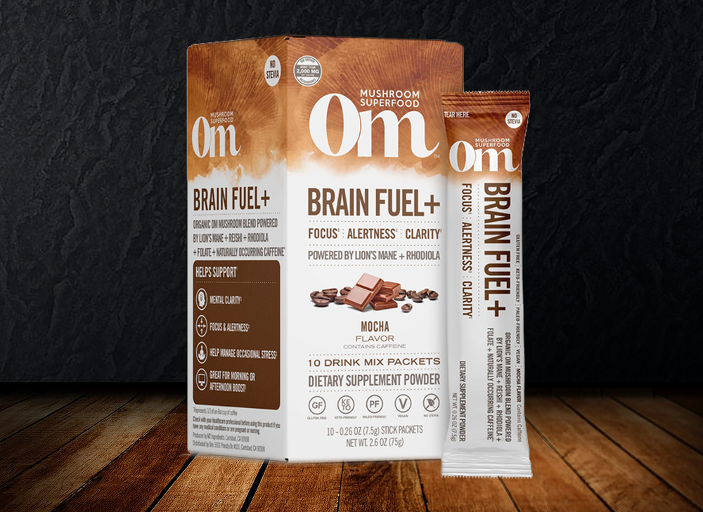 Om - Mushroom Powder Brain Fuel 0.26oz – 10 Pack