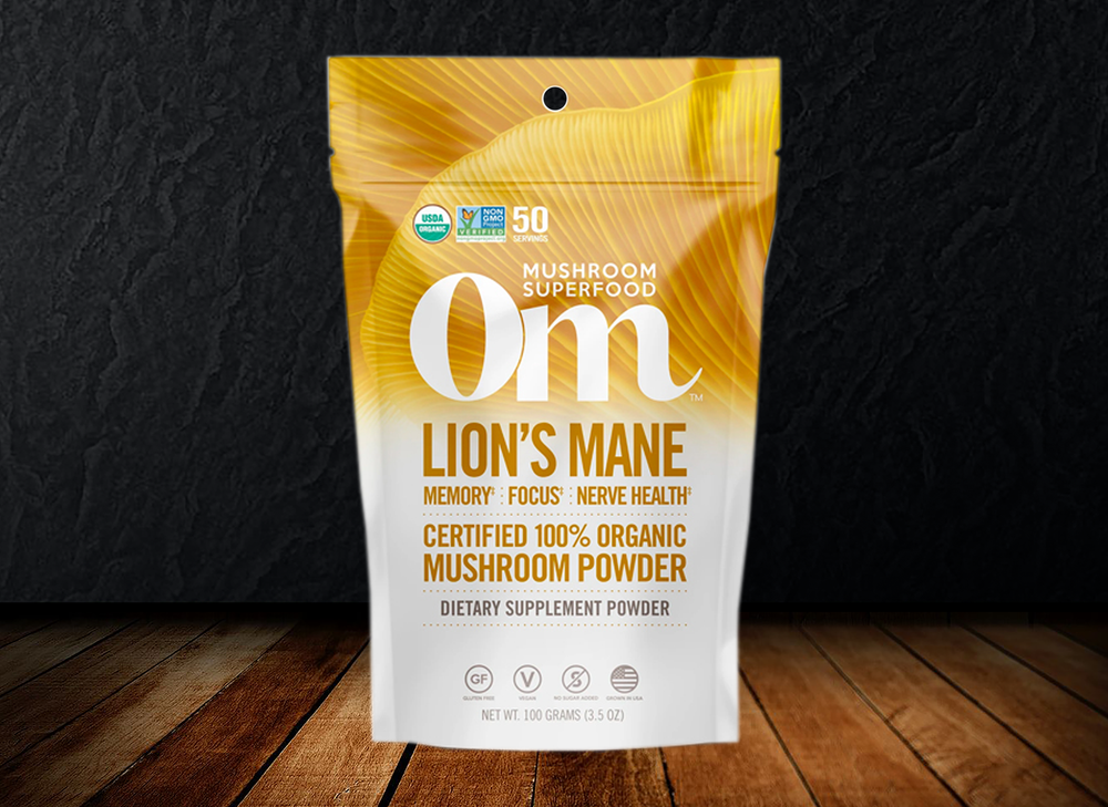 Om - Lion's Mane Organic Mushroom Powder Memory. Focus. Nerve Health.‡