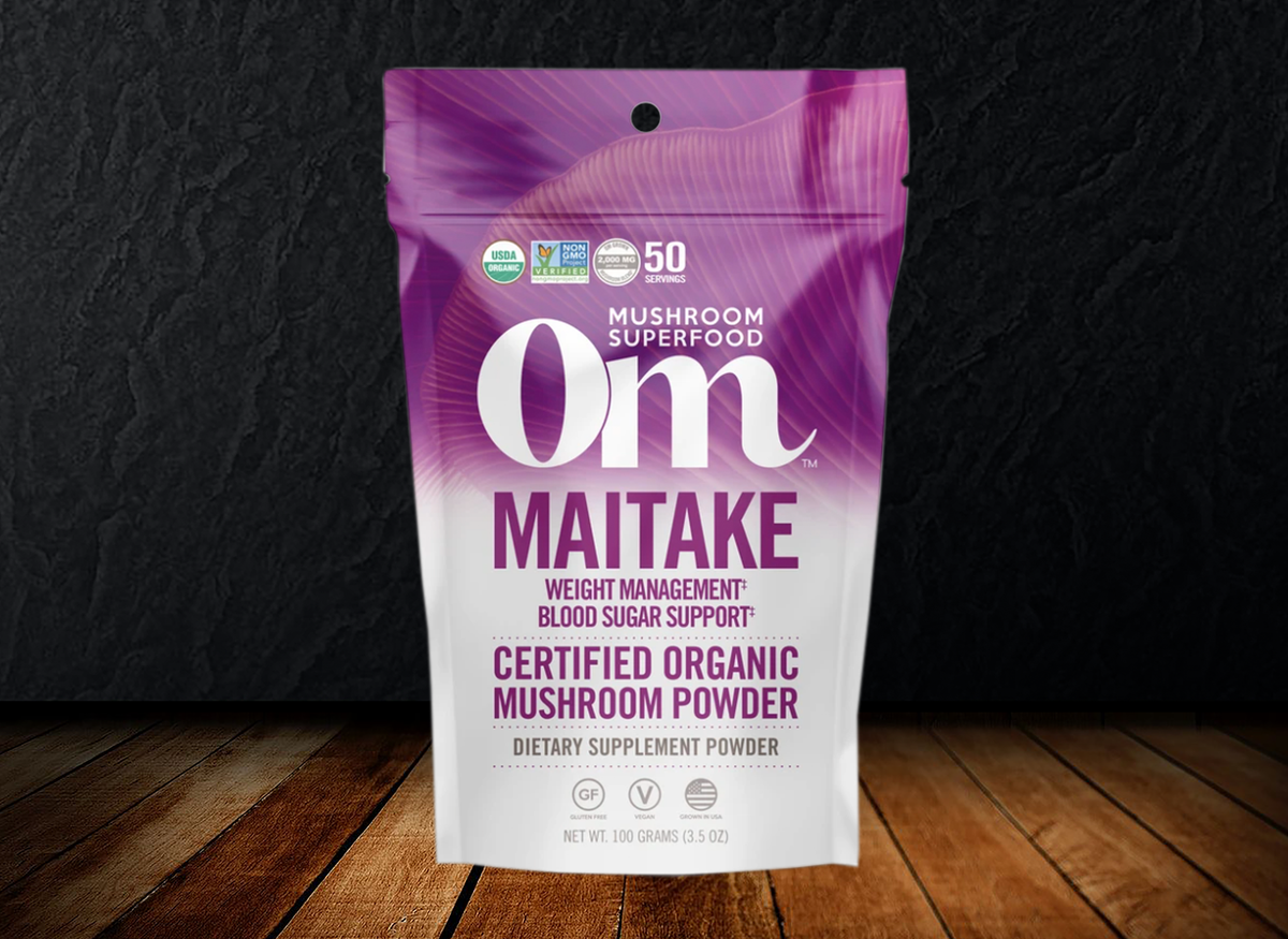 Om Maitake Organic Mushroom Powder Supports Weight Control. Blood Su