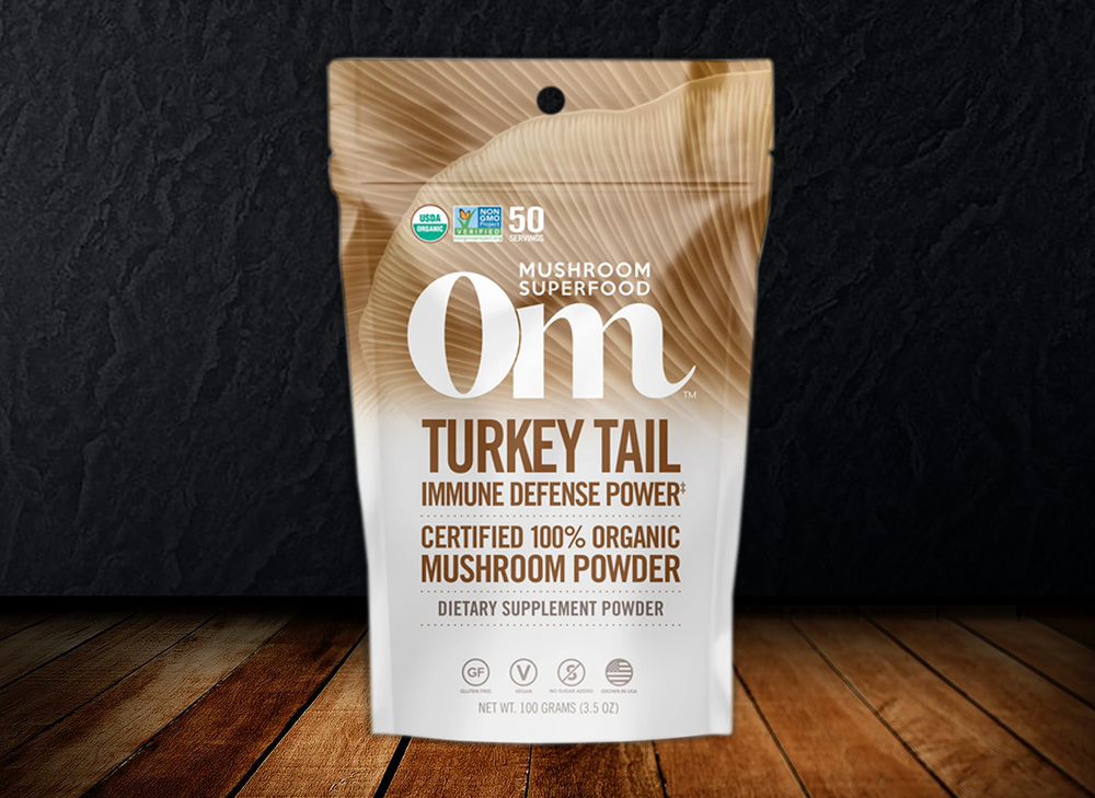 Om - Turkey Tail Organic Mushroom Powder Holistic Defense. Immune Support.‡